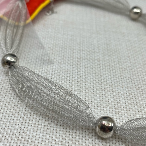 Vintage Milor Italy 925 Sterling Silver Mesh Collar Necklace 16-18" Adjustable - Picture 14 of 17